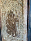 Vintage Dancing Ganesha Wall Art Brass Studs Custom Temple Barn Door 84