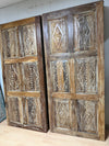 Vintage Wood Carved Door – Rustic Farmhouse Sliding Barn Door Statement Decor 80x36