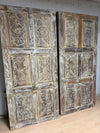 Vintage Carved Door Whitewash Library Limewash Double Barn Doors 80x36
