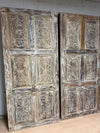 Vintage Carved Door Whitewash Library Limewash Double Barn Doors 80x36
