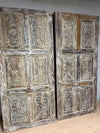 Vintage Carved Door Whitewash Library Limewash Double Barn Doors 80x36