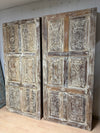 Vintage Carved Door Whitewash Library Limewash Double Barn Doors 80x36