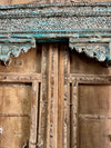 Antique Arch Distressed Carved Columns Teak Architectural Doorway 99