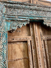 Antique Arch Distressed Carved Columns Teak Architectural Doorway 99