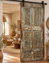 Antique Blue Distressed Wooden Door 