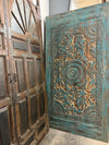 Vintage Carved Lotus Mandala Door Brass Studs Office Library Barndoor 100