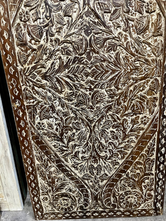 Lotus Pond Carved Sliding Door Vintage Bedroom Barn Door 80x36
