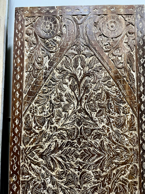 Lotus Pond Carved Sliding Door Vintage Bedroom Barn Door 80x36
