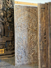 Tree of Life Carved Wood Indian Door Feature Wall Art Panel 84x36