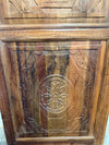 Rustic Modern Carved Entry Doors Reclaimed Wood Double Doors 80x36