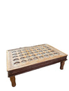 Antique Hand Carved Coffee Table Brown Rustic Accent Table