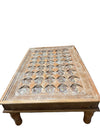 Antique Hand Carved Coffee Table Brown Rustic Accent Table