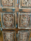 Vintage Carved Door Blue Wood Farmhouse Sliding Barndoor Pantry Door 80