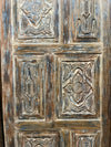 Floral Carved Double Doors Boho Library Studio Barndoors 80x36