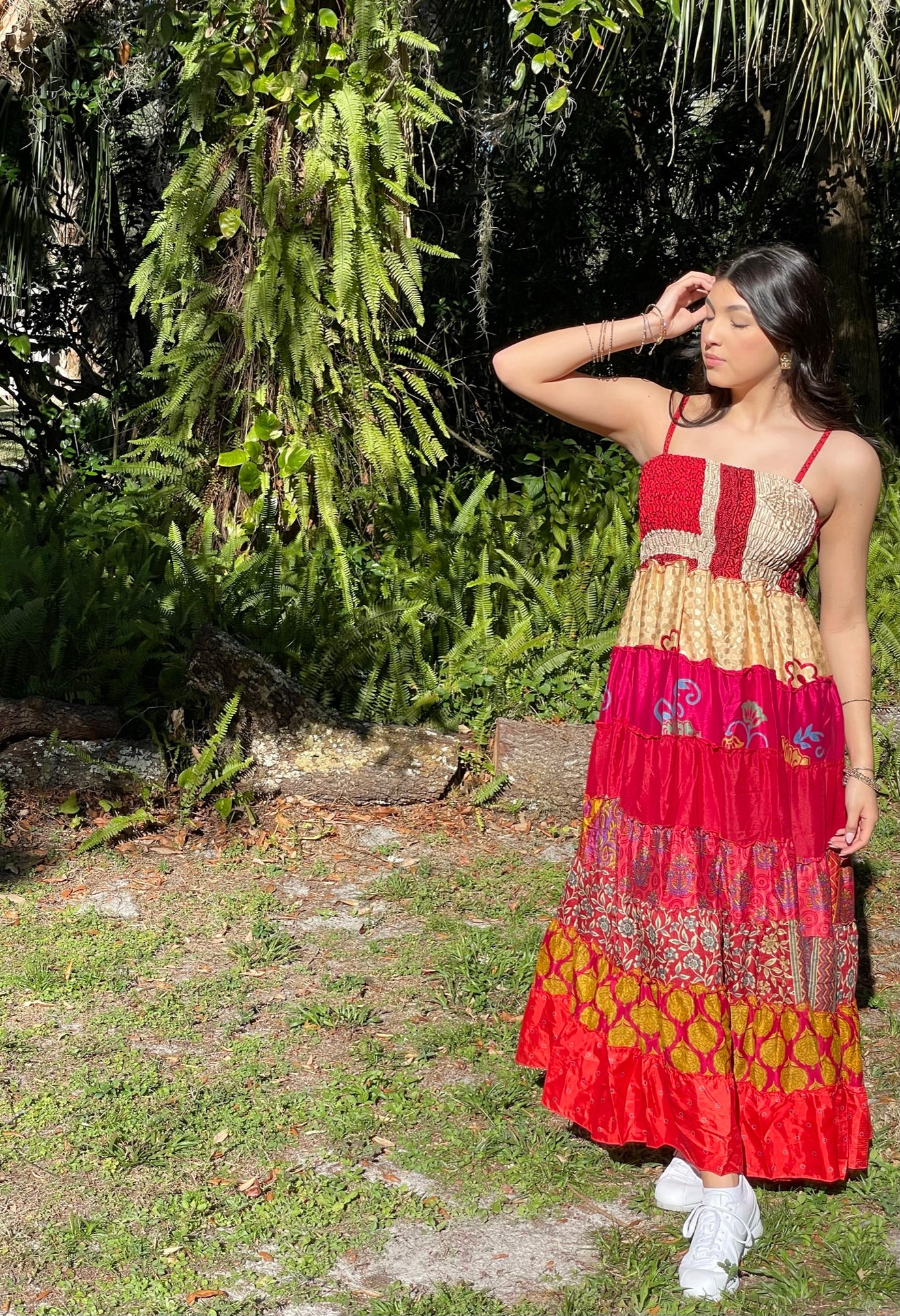 Sea Blue Recycled Silk Maxi Dress for Women