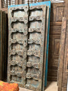 Antique Hand Carved Door Blue Rustic Farmhouse Teak Barn Door 84
