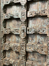 Antique Hand Carved Door Blue Rustic Farmhouse Teak Barn Door 84