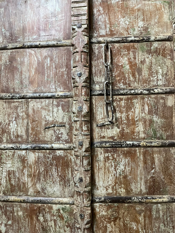 Antique Carved Door Teak Wood Rustic Farmhouse Garden Door 84