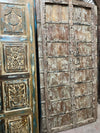 Antique Carved Door Teak Wood Rustic Farmhouse Garden Door 84