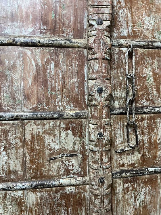 Antique Carved Door Teak Wood Rustic Farmhouse Garden Door 84