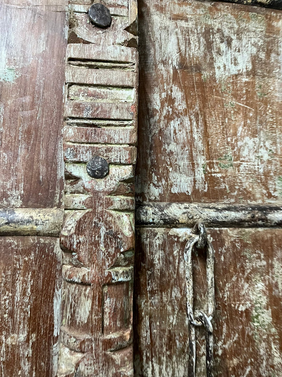 Antique Carved Door Teak Wood Rustic Farmhouse Garden Door 84