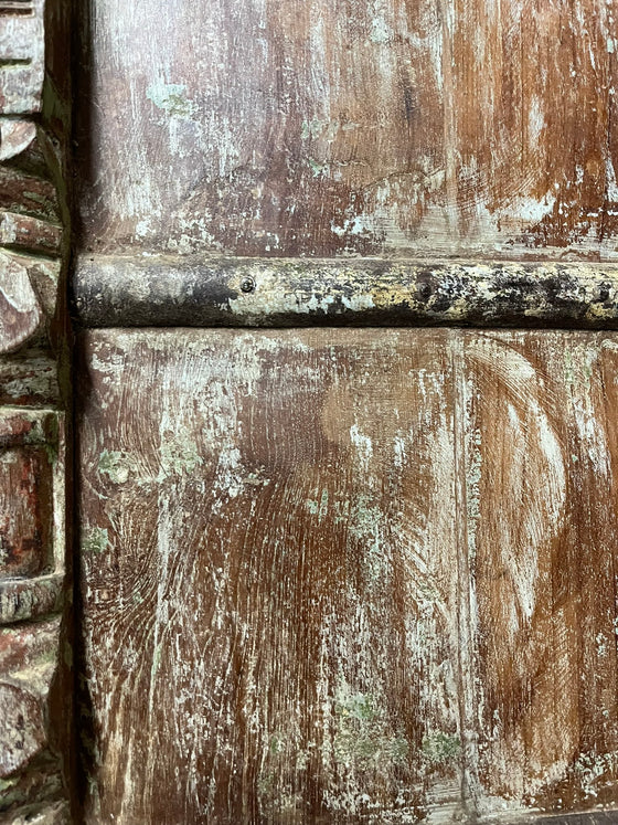 Antique Carved Door Teak Wood Rustic Farmhouse Garden Door 84