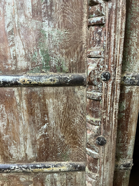 Antique Carved Door Teak Wood Rustic Farmhouse Garden Door 84