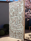 Carved Wall Decor Reclaimed Wood Blue Vitarka Buddha Sculpture