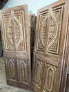 Antique Carved Wood Entry Doors Exterior Interior Double Doors 80x30