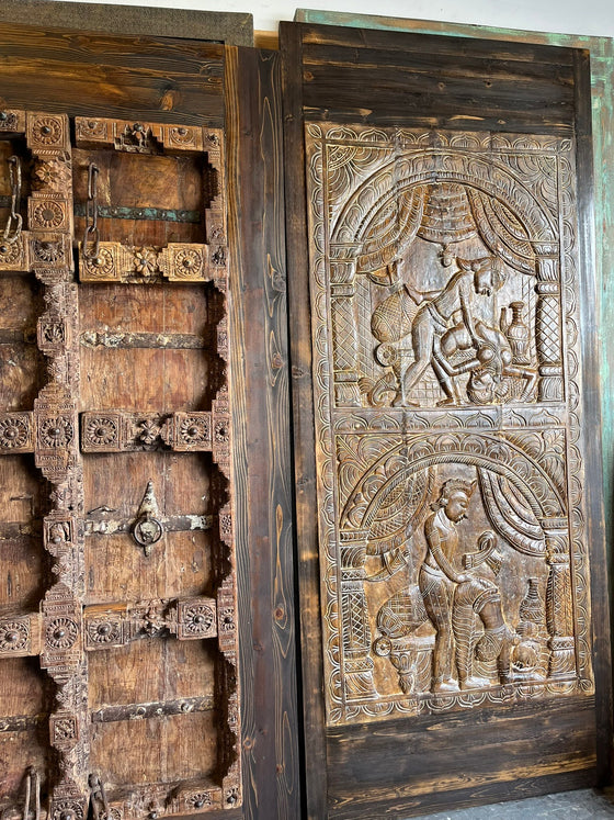 Kamasutra Carved Door Hand Carved Panel Vintage Barn Door Wall Art 96