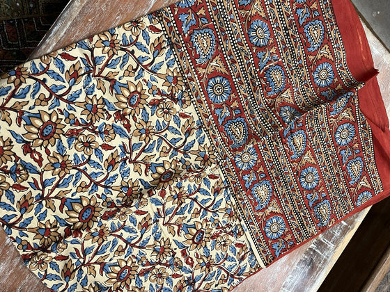Orange & Yellow Leaf Floral Handloom Cotton Bedspread – Ethnic Indian Bedding