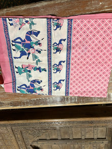  Pink & White Camel Print Bedspread – Handloom Cotton Indian Ethnic Bedding