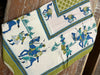 Light Green & Blue Camel Print Handloom Cotton Bedspread – Indian Ethnic Bedding 