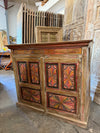 Vintage Sunburst Carved Sideboard – Antique Pink Vanity Cabinet