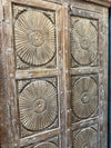 Antique Handcarved Cabinet Sunbrust Rustic Brown Storage Rustic Armoire