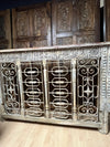 Antique Console Table Rustic Wrought Iron Carved Entryway Table 64