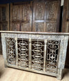 Antique Console Table Rustic Wrought Iron Carved Entryway Table 64