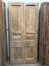 Antique Floral Carved Pantry Door Rustic Farmhouse Hinged or Sliding Double Doors