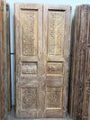 Antique Floral Carved Pantry Door Rustic Farmhouse Hinged or Sliding Double Doors
