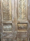 Antique Floral Carved Pantry Door Rustic Farmhouse Hinged or Sliding Double Doors