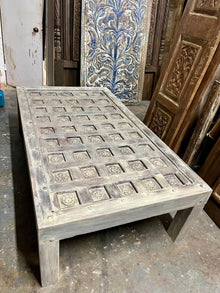  Antique Lotus Ceiling Carved Coffee Table Rustic Whitewash Long Table