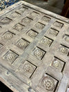 Antique Lotus Ceiling Carved Coffee Table – Rustic Whitewash Long Farmhouse Table | Vintage Decor
