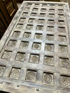 Antique Lotus Ceiling Carved Coffee Table – Rustic Whitewash Long Farmhouse Table | Vintage Decor