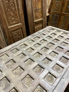 Antique Lotus Ceiling Carved Coffee Table – Rustic Whitewash Long Farmhouse Table | Vintage Decor
