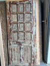 Rustic Farmhouse Barn Door Vintage Carved Blue Accent Hinged Door 81x36
