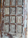 Vintage Indo Spanish Carved Door Solid Wood Rustic Farmhouse Barn Door 81