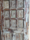 Vintage Indo Spanish Carved Door Solid Wood Rustic Farmhouse Barn Door 81