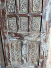 Rustic Farmhouse Barn Door Vintage Carved Blue Accent Hinged Door 