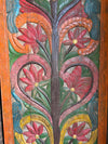 Vintage Indian Carved Wood Panel Tree of Life Elephant Peacock Lotus Barn Door 84x36