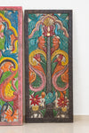 Midcentury Carved Door Panel Lotus Tree of Life with Birds & Elephants 84x36